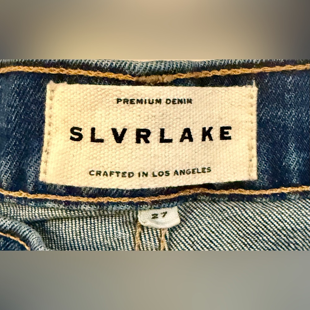 SLVRLAKE High Rise, Wide-Leg Jeans in Medium Dark Blue Wash, Size 27 - Picture 6 of 7